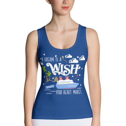 Disney Wish Tank Top Disney Cruise A Dream is a Wish Your Heart Makes Wish Cruise Fitted Tank Top