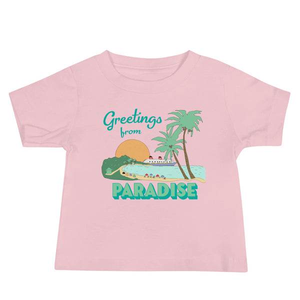 Disney Cruise Castaway Cay Greetings from Paradise Baby Jersey Short Sleeve Tee