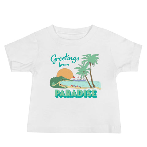 Disney Cruise Castaway Cay Greetings from Paradise Baby Jersey Short Sleeve Tee