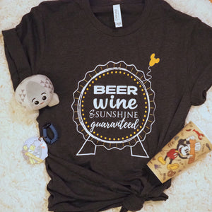 Epcot T-shirt Beer Wine and Sunshine Guaranteed, Disney Food and Wine Festival Unisex T-Shirt