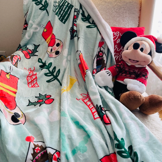 Disney Christmas fleece throw Once Upon a Christmastime Holiday Throw Blanket