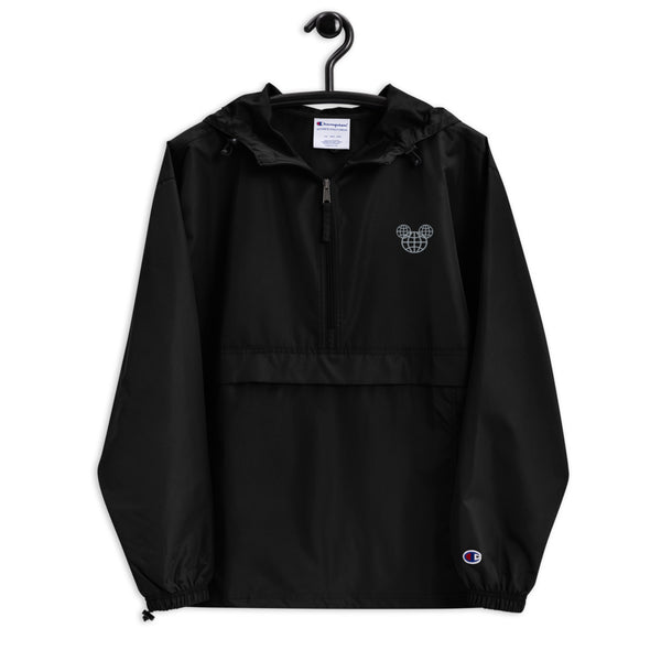 Spaceship Earth Mickey 1/2 Zip Embroidered Champion Packable Rain Jacket