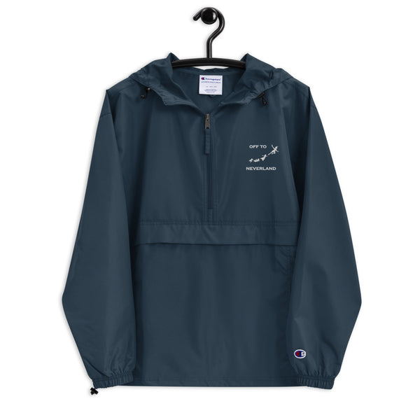 Off to Neverland Peter Pan Embroidered Champion Packable Jacket