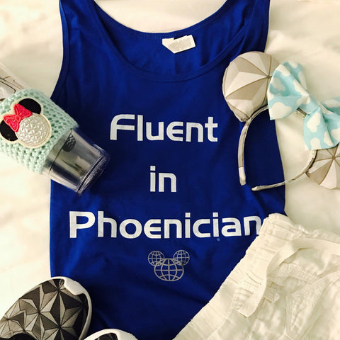 Fluent in Phoenician Spaceship Earth Walt Disney World Epcot Unisex Tank Top