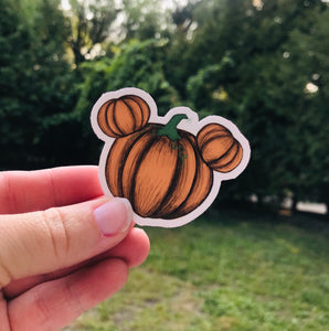 Mickey Pumpkin Die Cut Vinyl Sticker