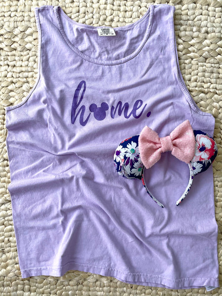 Mickey Home Tank Top Comfort Colors- READY TO SHIP- Purple- SMALL