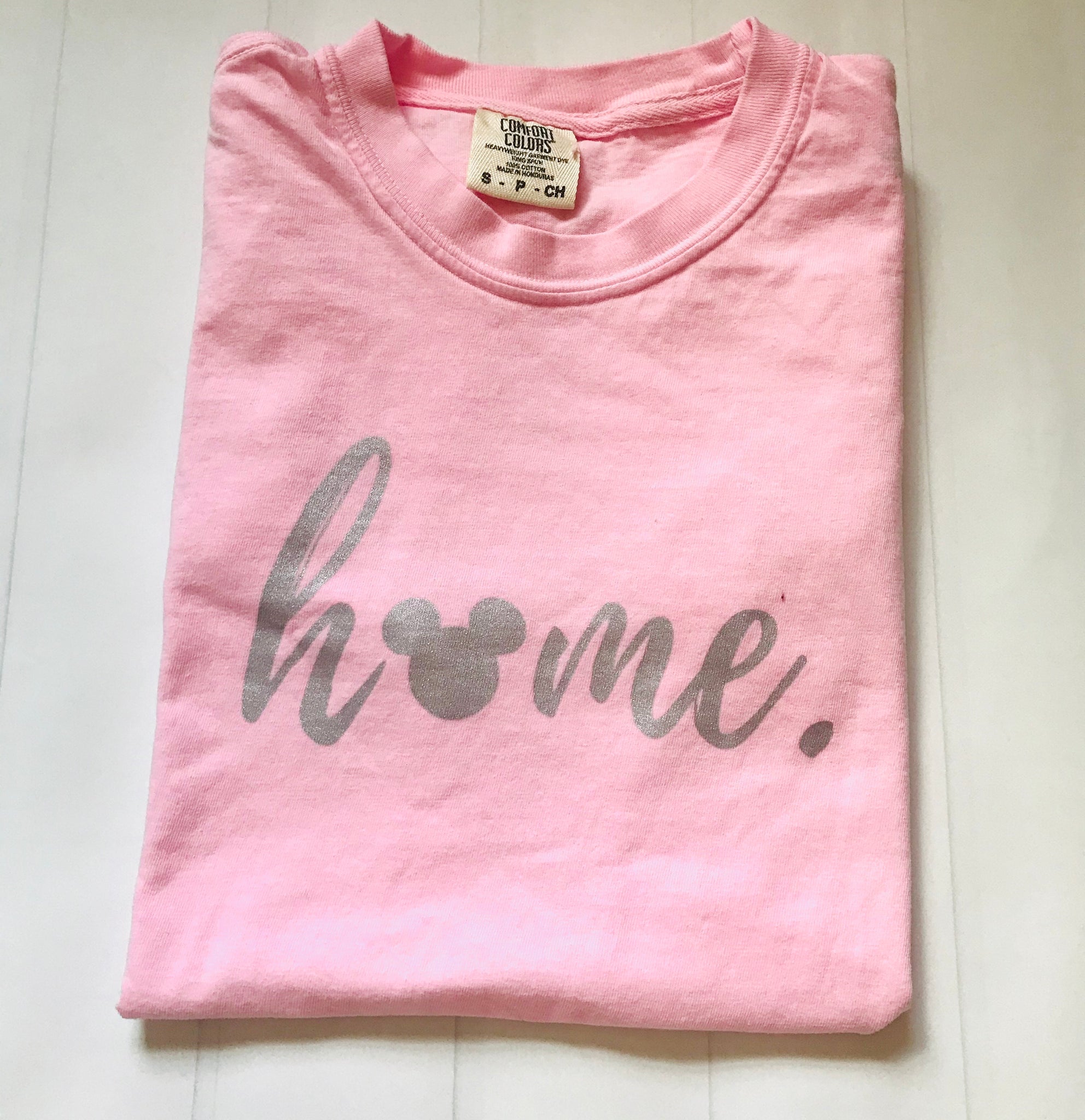 Mickey Home T-shirt Comfort Colors-READY TO SHIP- Pink- SMALL