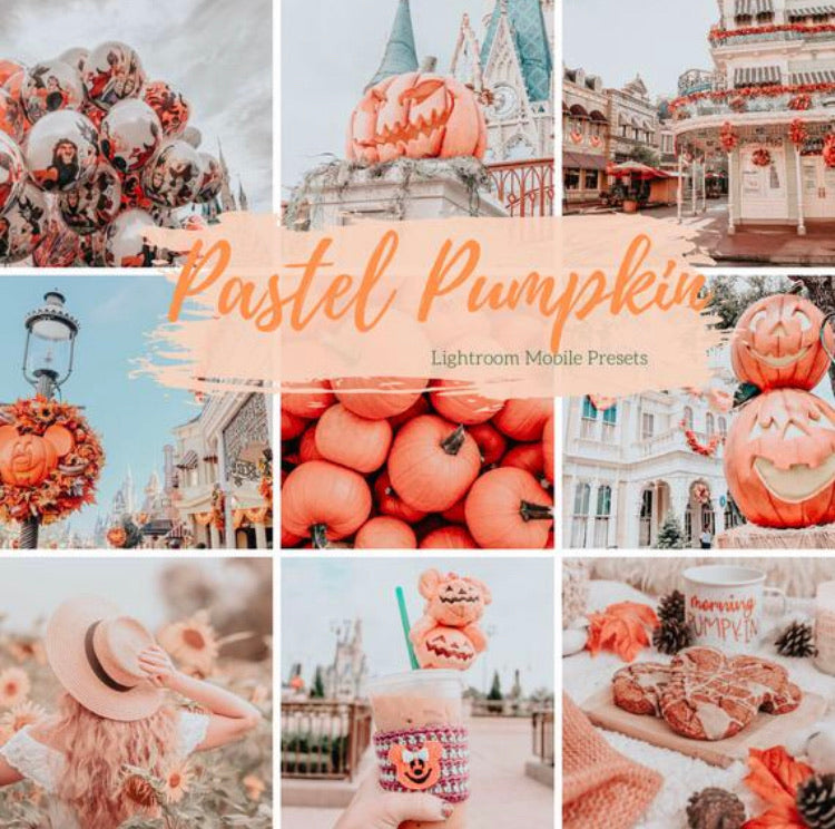5 Mobile Lightroom Presets, Pastel Pumpkin Fall Lightroom Mobile Instagram Presets  Lifestyle presets Travel Photography Presets