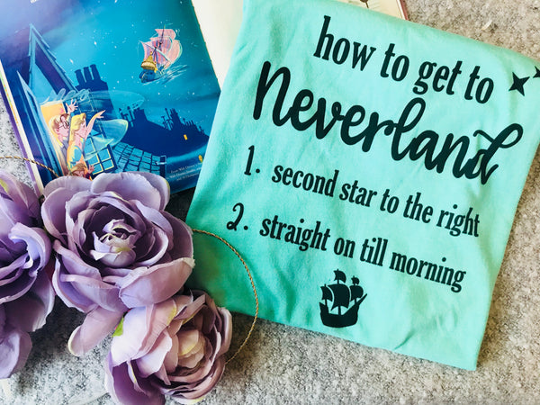 How to Get to Neverland Disney Peter Pan Shirt T-Shirt