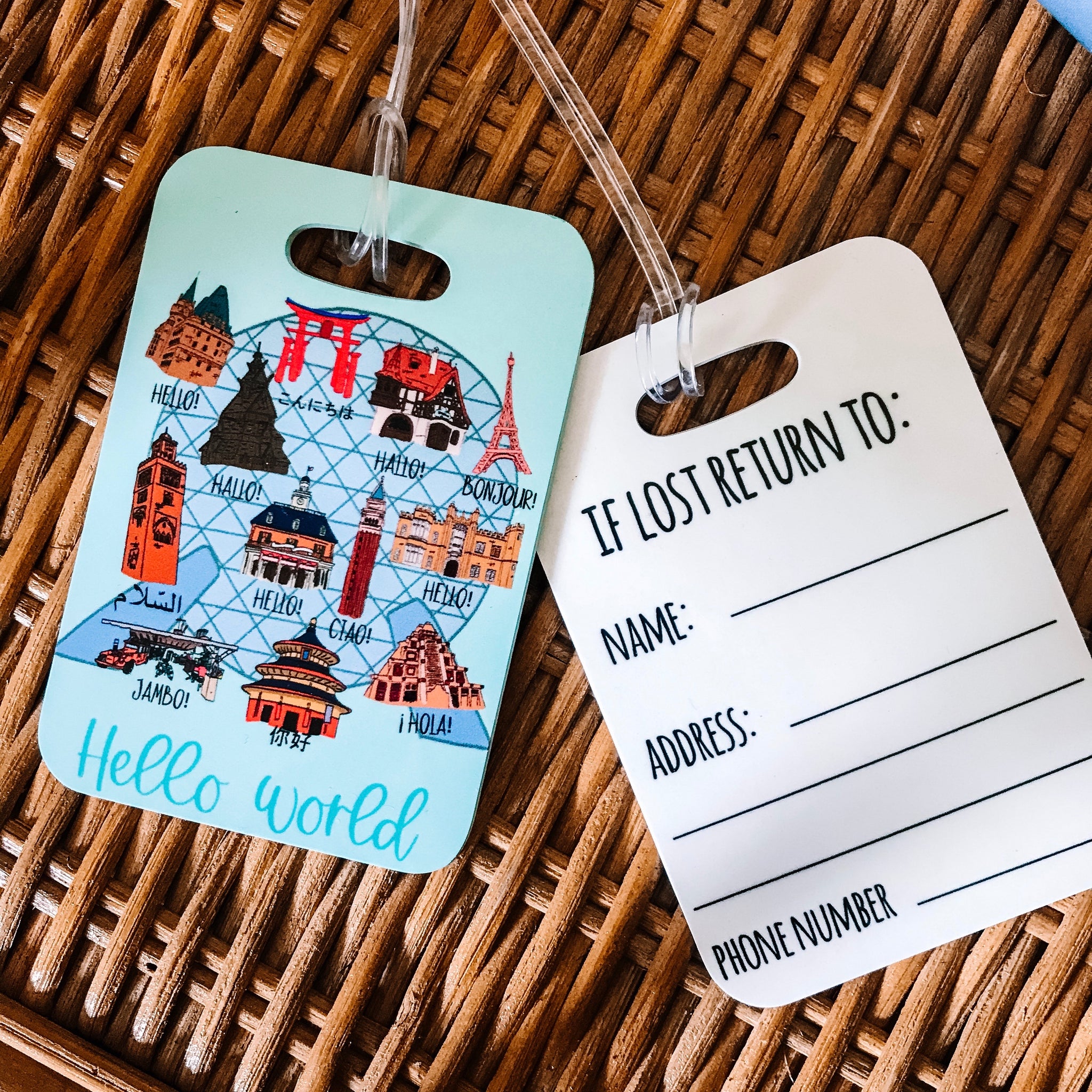 Walt Disney World Diy Disney Luggage Tags Epcot Hello World