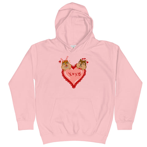 Chip and Dale Valentine's Day Love Kids Hoodie