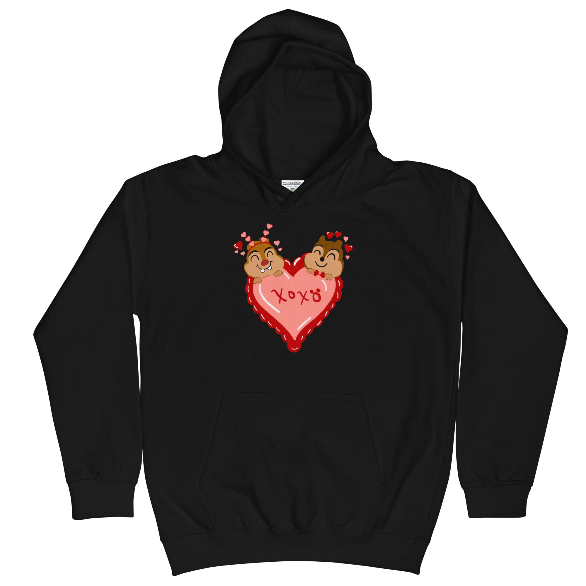 Chip and Dale Valentine's Day Love Kids Hoodie
