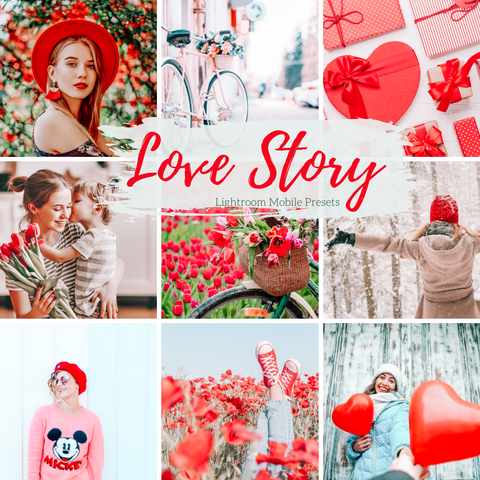 Love Story Valentine's Day Pink and Red Mobile Lightroom Presets Instagram Presets