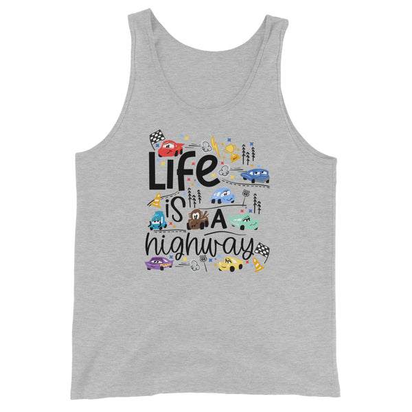 Cars Disney Unisex Tank Top Life is a Highway Disney Shirt Cars Unisex Tank Top