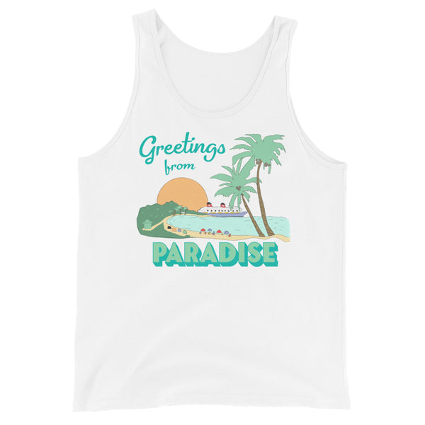 Disney Cruise Castaway Cay Greetings from Paradise Unisex Tank Top