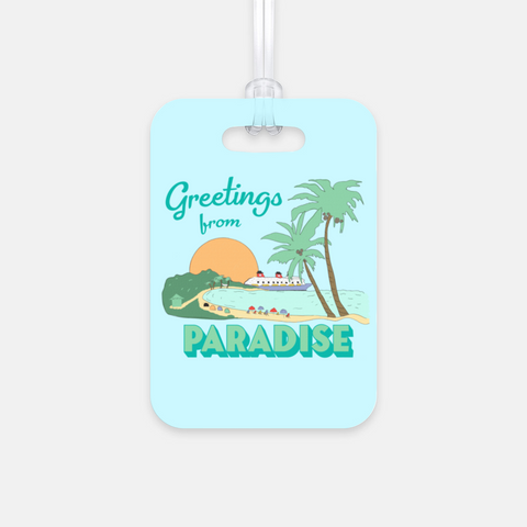 Disney Cruise Castaway Greetings from Paradise Vacation Luggage Tag