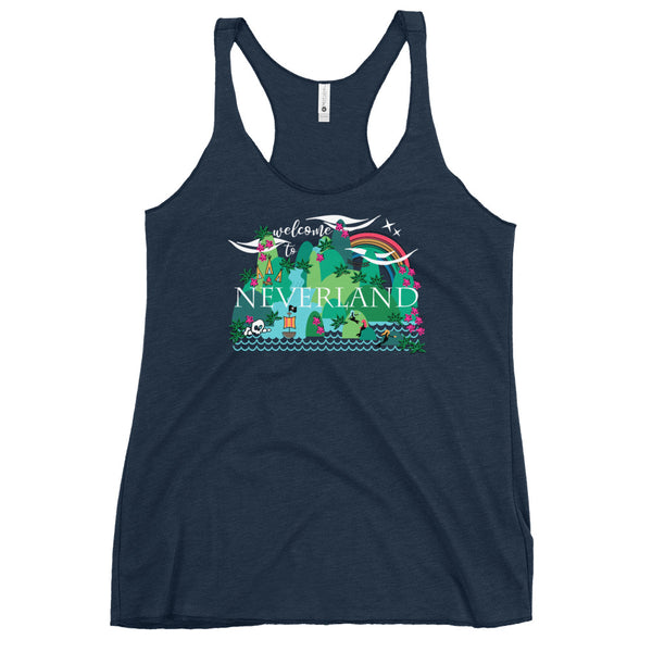 Neverland Tank Top Disney Mermaids Disney Peter Pan Disney Ladies Racerback Tank Top