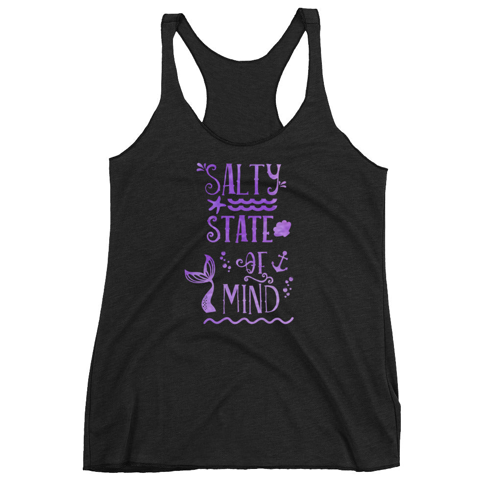 Mermaid Salty State of Mind Ocean Conservation Beach Vacation Women's Racerback Tank
