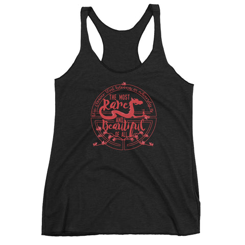Mulan, The Most Rare and Beautiful, Disney Quote Women's Racerback Tank