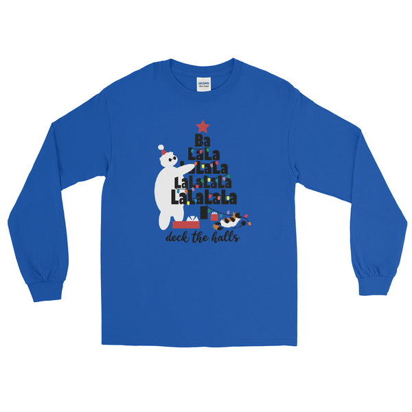Baymax Disney Christmas Long Sleeve Christmas Tree with Furry Baby Men’s Long Sleeve Shirt