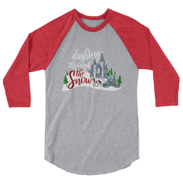 Cinderella Christmas Raglan Shirt Dashing Through the Snow Disney Shirt
