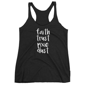 Tinkerbell Disney Tank Top, Peter Pan Quote Shirt. Faith, Trust and Pixie Dust.