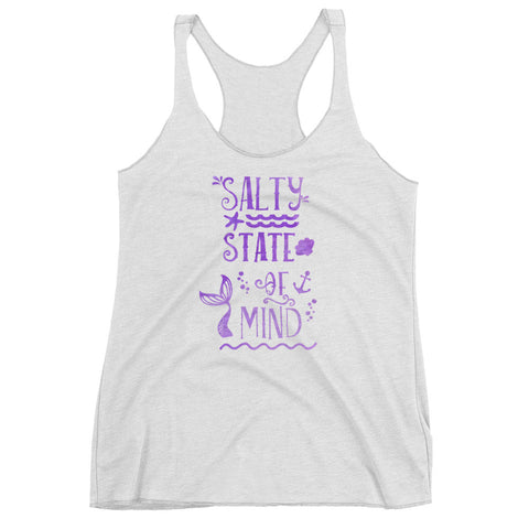 Mermaid Salty State of Mind Ocean Conservation Beach Vacation Women's Racerback Tank