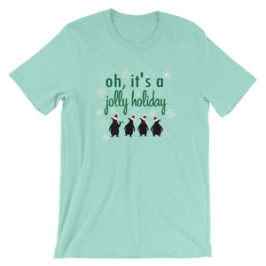 Jolly Holiday Mary Poppins Penguin T-Shirt- READY TO SHIP-Heather Mint- Small