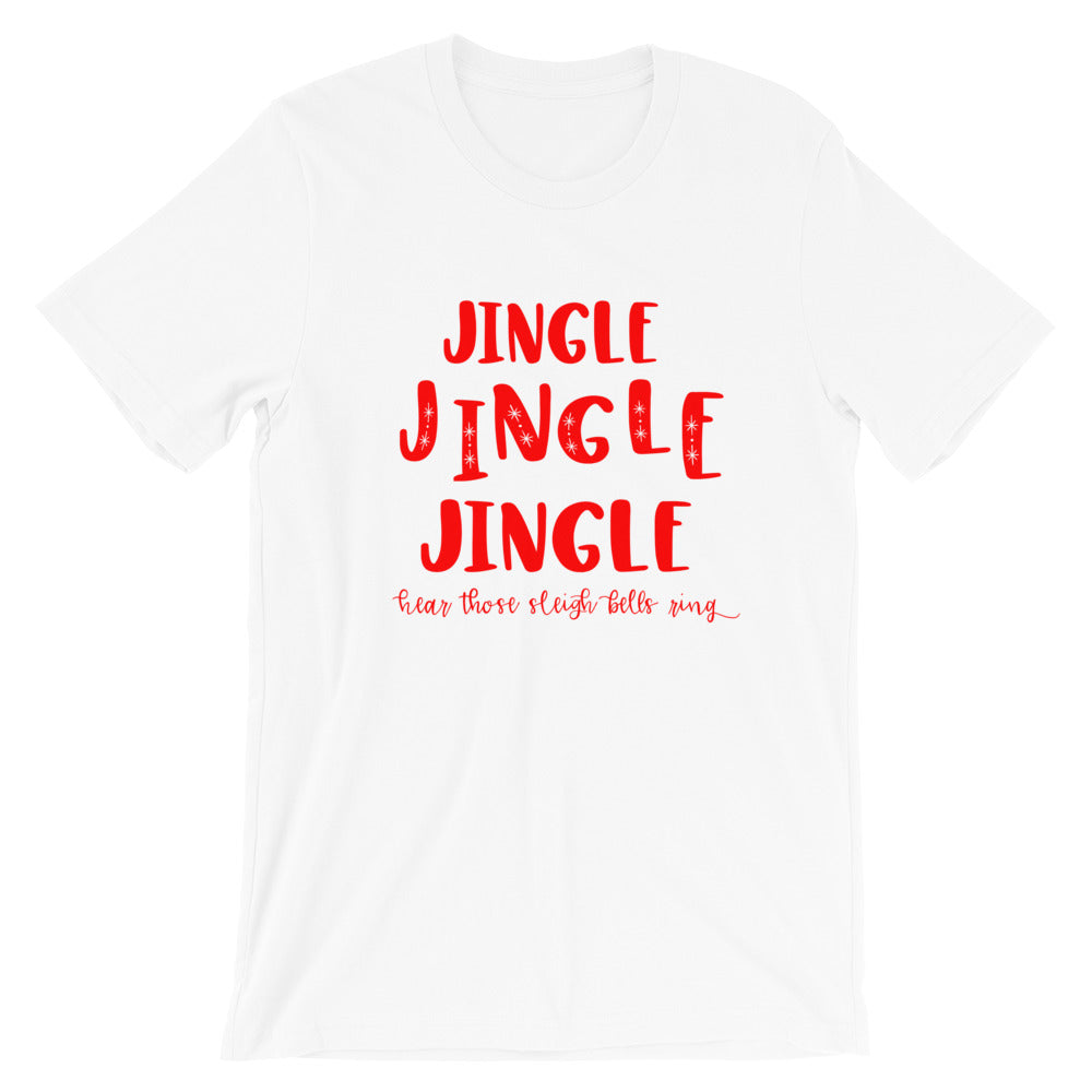 Rudolph Santa Claus Jingle Bells Christmas Holiday Short-Sleeve Unisex T-Shirt