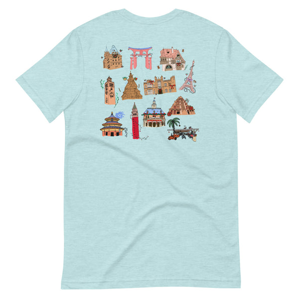 Epcot Holiday T-Shirt Joy to the World Showcase Christmas Short-Sleeve Unisex T-Shirt