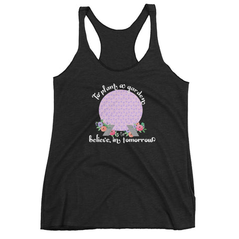 Epcot Flower and Garden Spaceship Earth Epcot Disney Women's Racerback Tank