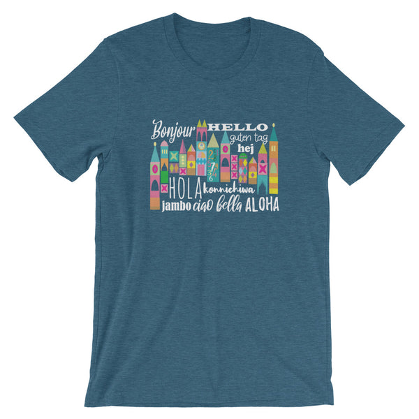 Small World Hello T-Shirt Disney Small World Many Languages Shirt