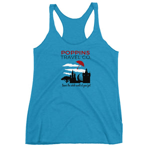 Mary Poppins Travel Co., Red Umbrella Women's Racerback Tank