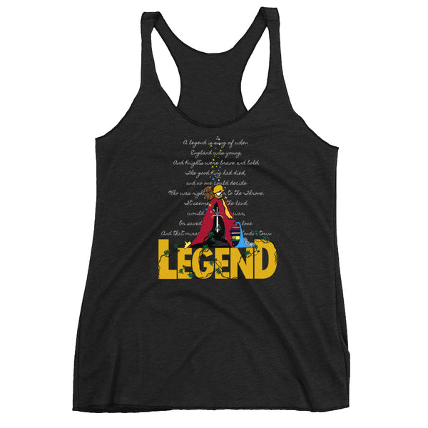 Sword in the Stone, Tank Top, Legend King Arthur with Archimedes and Merlin Ladies Racerback Tank