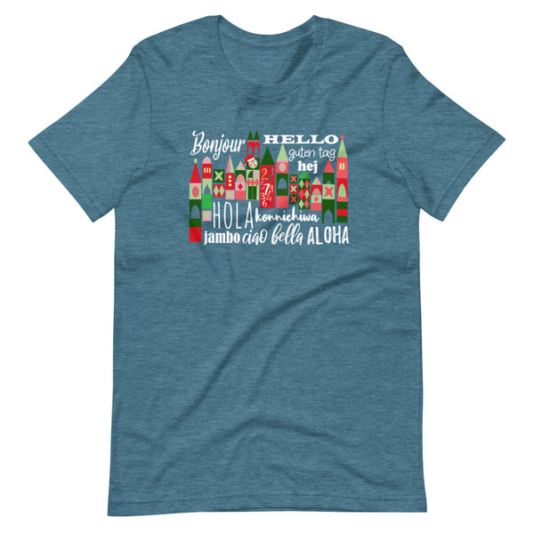 Small World Holiday T-Shirt Disney Small World Many Languages Christmas T-Shirt