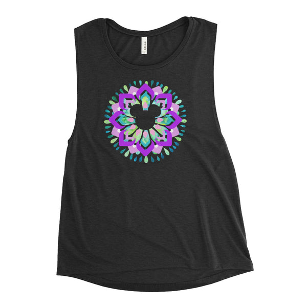 Flower and Garden Festival Hidden Mickey Floral Mandala Epcot Ladies’ Muscle Tank