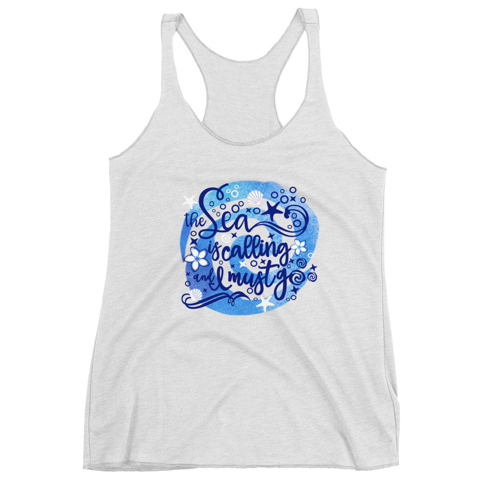 Moana The Sea Is Calling and I Must Go Women's Racerback Tank