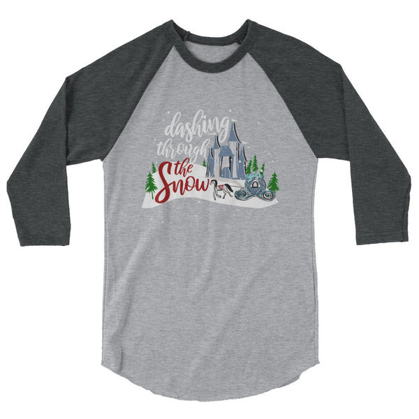 Cinderella Christmas Raglan Shirt Dashing Through the Snow Disney Shirt