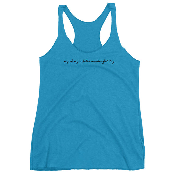 My Oh My What a Wonderful Day Tank Top, Disney Women's Racerback Tank