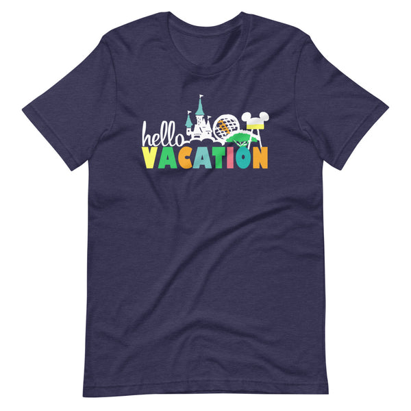 Hello Vacation T-Shirt Four Parks Walt Disney World Family Shirt