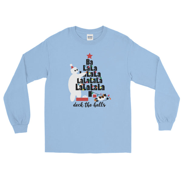 Baymax Disney Christmas Long Sleeve Christmas Tree with Furry Baby Men’s Long Sleeve Shirt