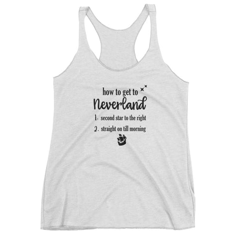 How to Get to Neverland, Disney Peter Pan Women's Racerback Tank Top