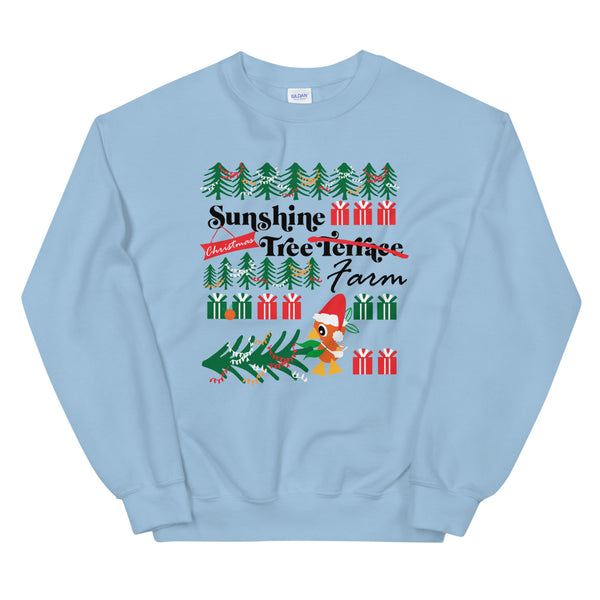 Orange Bird Christmas Sweatshirt Sunshine Tree Terrace Unisex Crew Sweatshirt