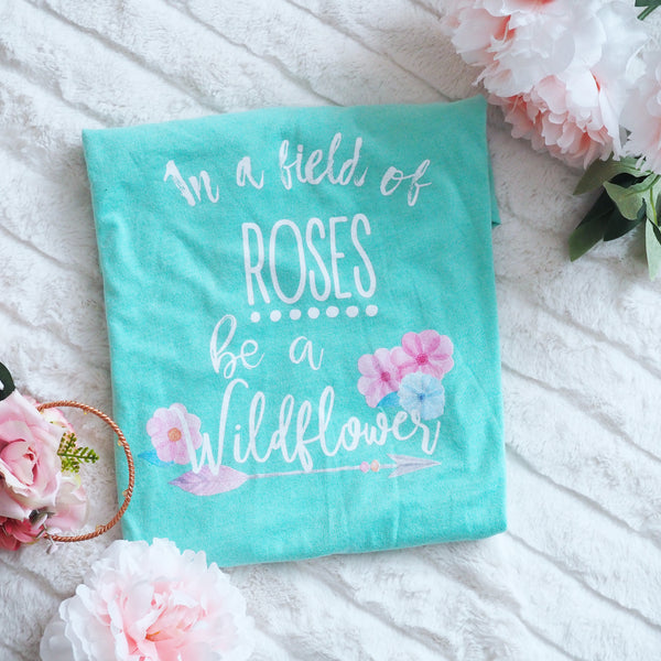 Wildflower and Roses T-Shirt Flower and Garden Festival Unisex Flower T-shirt