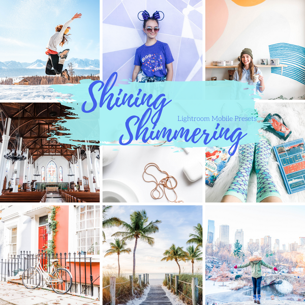 Shining Shimmering Pixie Lightroom Mobile Presets, Light Airy Clean Lifestyle Blogger Presets