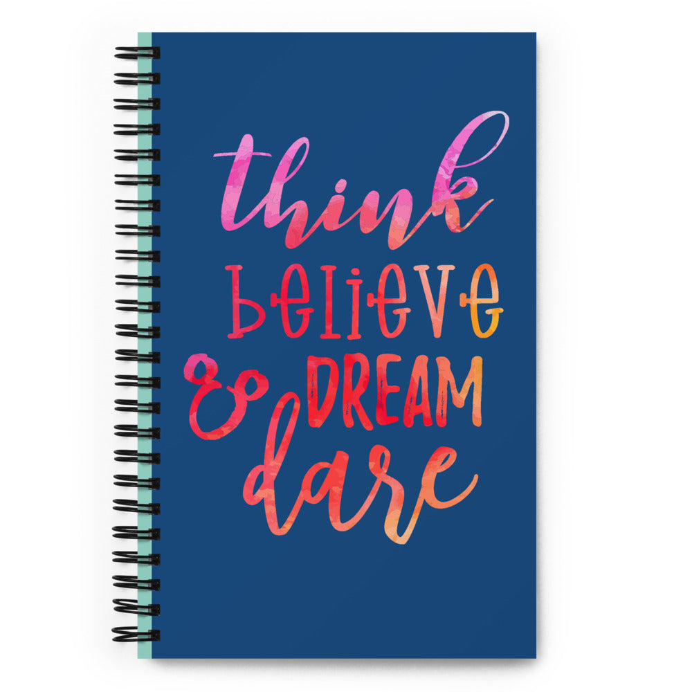 Disney Quote Spiral Notebook -Think Believe Dream Dare