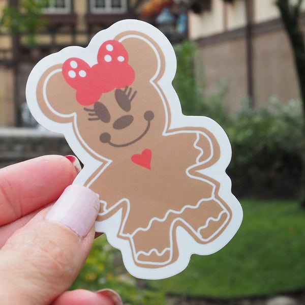 Minnie Gingerbread Sticker Christmas Mouse