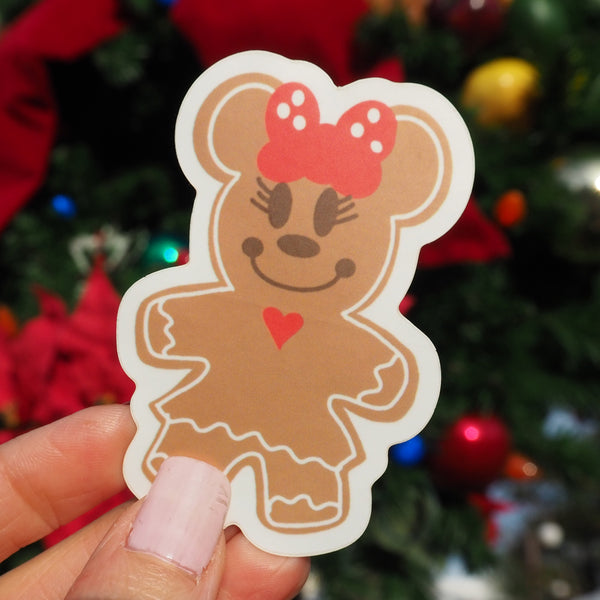 Minnie Gingerbread Sticker Christmas Mouse