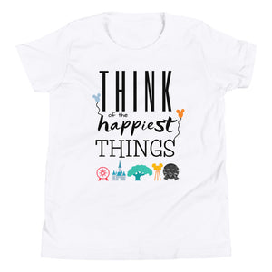 Think Disney Vacation Kids Happiest Things Unisex Youth Short Sleeve T-Shirt