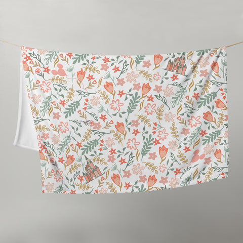 Disney Castle Garden Throw Blanket- READY TO SHIP- Fleece- 60x 50